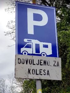 Parkplatzschild für Wohnmobile